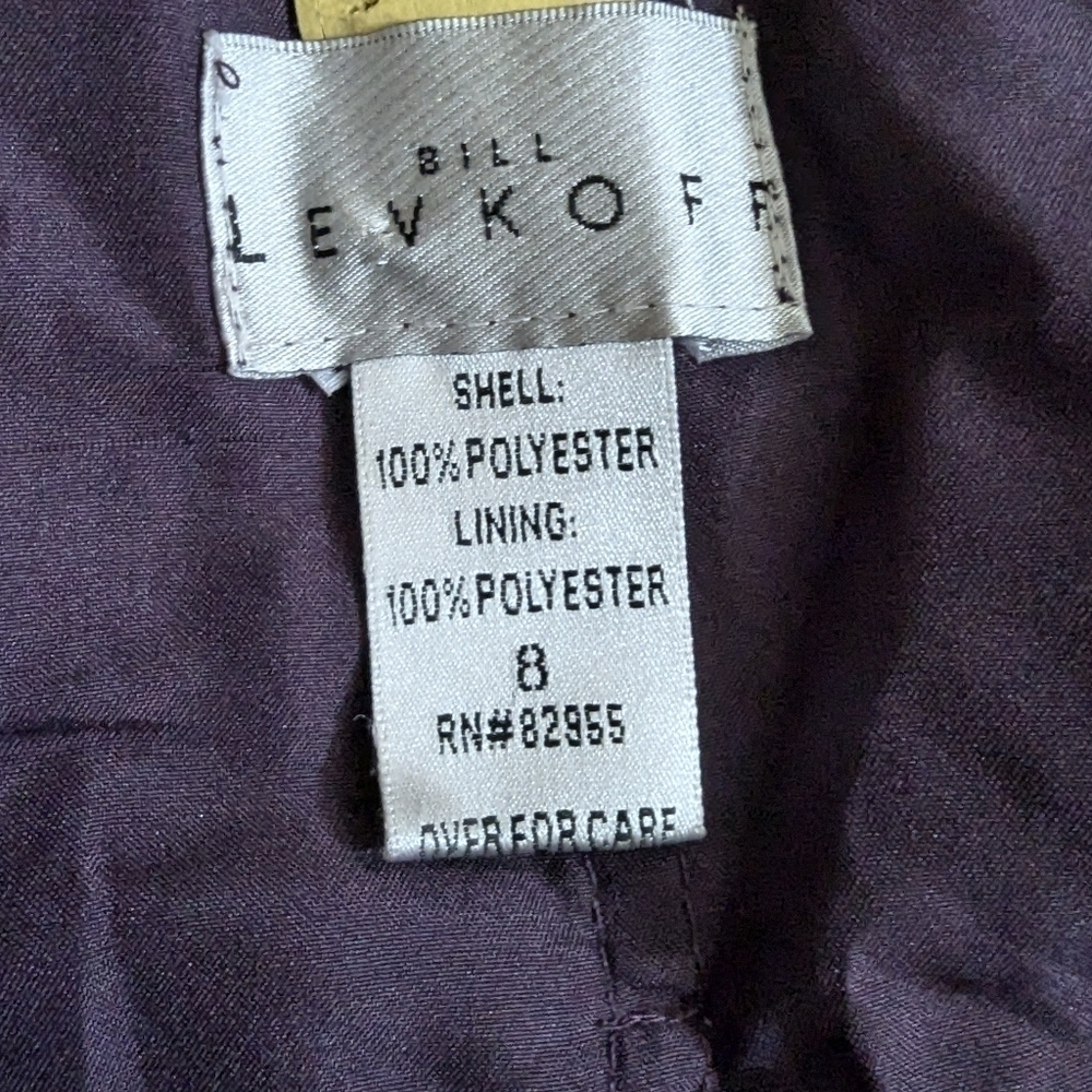 Bill Levkoff Plum One Shoulder Chiffon Evening Gown Formal Dress 8 - Picture 10 of 11